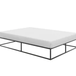 tectake Metalen bedframe Kyoto met lattenbodem, 250 kg, 140 x 200 cm, Zwart