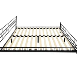 tectake Metalen bed met lattenbodem in modern ontwerp, 200 x 180 cm, Zwart