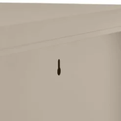 tectake Metalen Vitrinekast, Glazen Deuren, Taupe, 2 Planken, Op Poten