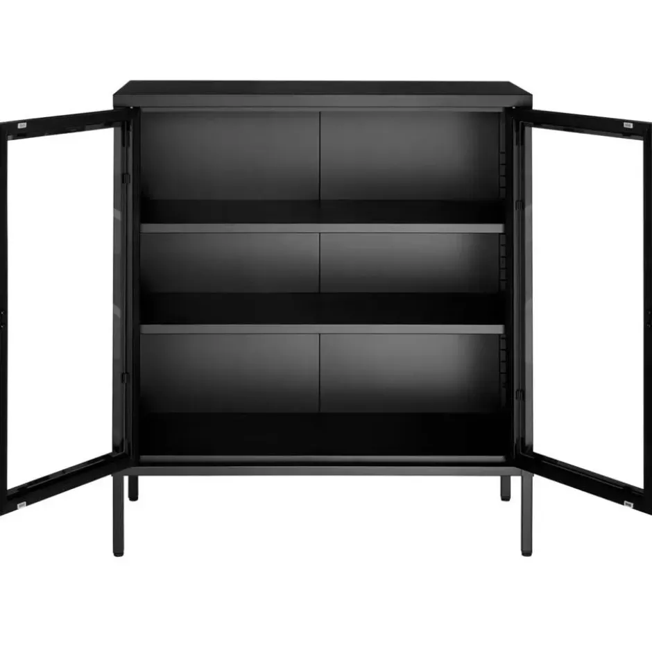 tectake metalen vitrinekast, Zwart