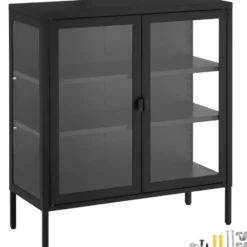 tectake metalen vitrinekast, Zwart