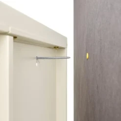 tectake Metalen Vitrinekast Met Glazen Deuren Industriële Stijl Crème