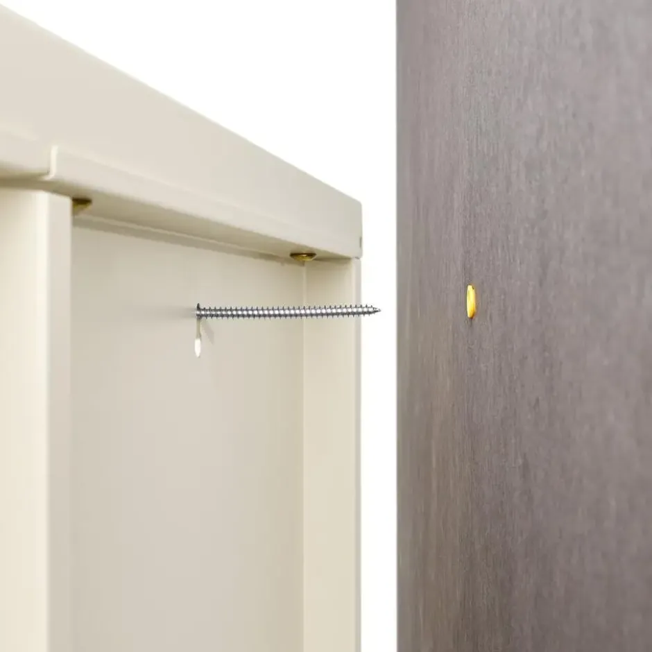 tectake Metalen Vitrinekast Met Glazen Deuren Industriële Stijl Crème