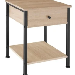 tectake Nachtkastje Bradford 40x40x55,5cm, Industrieel Licht Hout, Eiken Sonoma