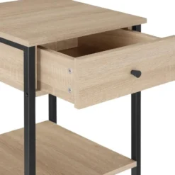 tectake Nachtkastje Bradford 40x40x55,5cm, Industrieel Licht Hout, Eiken Sonoma