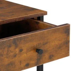 tectake Nachtkastje Bradford 40x40x55,5cm, Industrieel Hout Donker, Rustiek