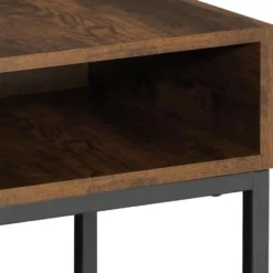 tectake Nachtkastje Harlow 40,5x40,5x52,5cm, Industrieel Hout Donker, Rustiek