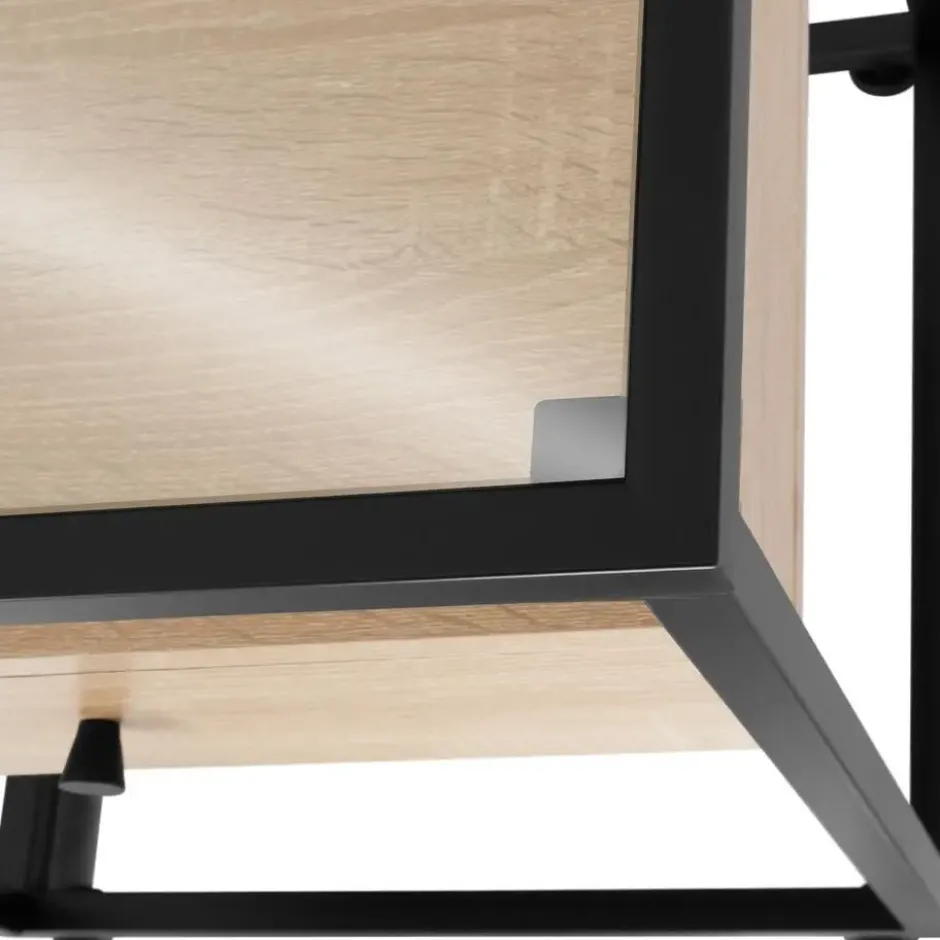 tectake Nachtkastje Preston 43x45x54,5cm, Industrieel Licht Hout, Eiken Sonoma