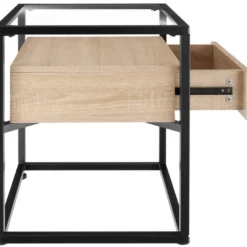tectake Nachtkastje Preston 43x45x54,5cm, Industrieel Licht Hout, Eiken Sonoma