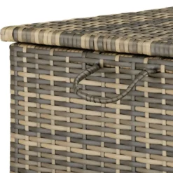 tectake Opbergbox Kuusamo, rotan, met aluminium frame en wieltjes, Natuur