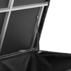 tectake Opbergbox Kuusamo, rotan, met aluminium frame en wieltjes, Zwart
