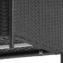 tectake Opbergbox Kuusamo, rotan, met aluminium frame en wieltjes, Zwart