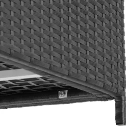 tectake Opbergbox Kuusamo, rotan, met aluminium frame en wieltjes, Zwart/Zwart