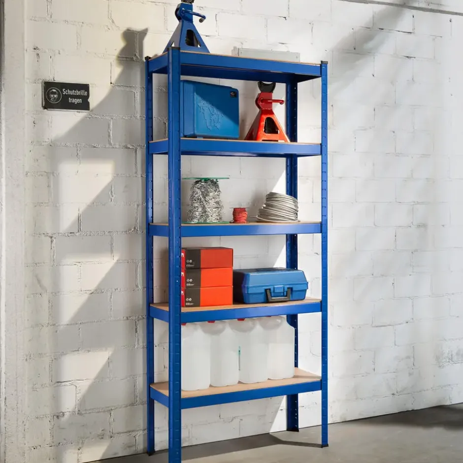 tectake Opslagrek 5 niveaus, Blauw