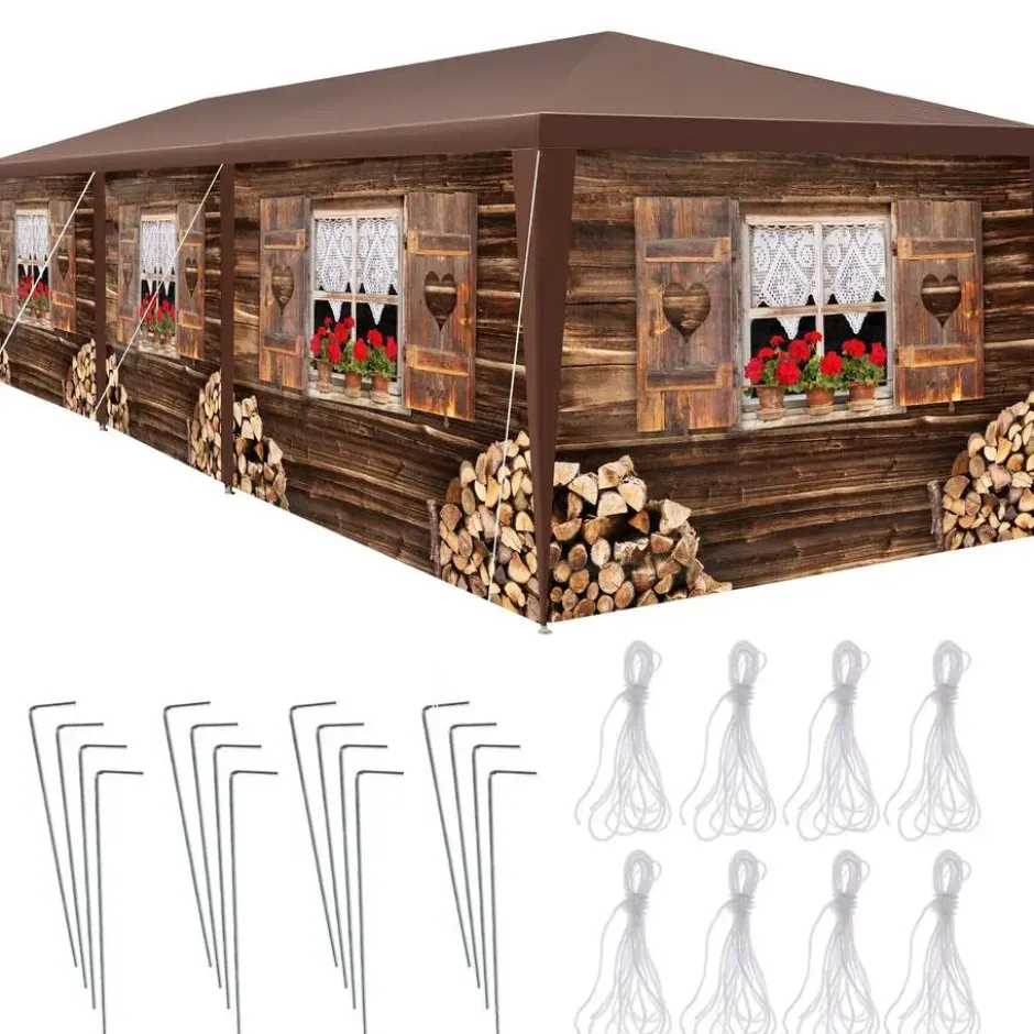 tectake Paviljoen Almchalet met verwijderbare zijdelen, Bruin