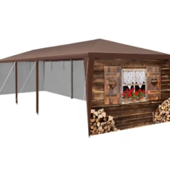 tectake Paviljoen Almchalet met verwijderbare zijdelen, Bruin