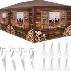 tectake Paviljoen Almchalet met verwijderbare zijdelen, Bruin