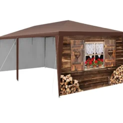 tectake Paviljoen Almchalet met verwijderbare zijdelen, Bruin