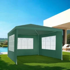 tectake Paviljoen Barinas met 3 zijdelen, waterdicht, 3x3m, Groen