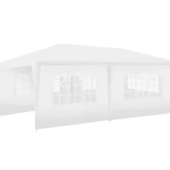 tectake Paviljoen Novara met 5 zijpanelen, waterdicht, 6x3m, Wit