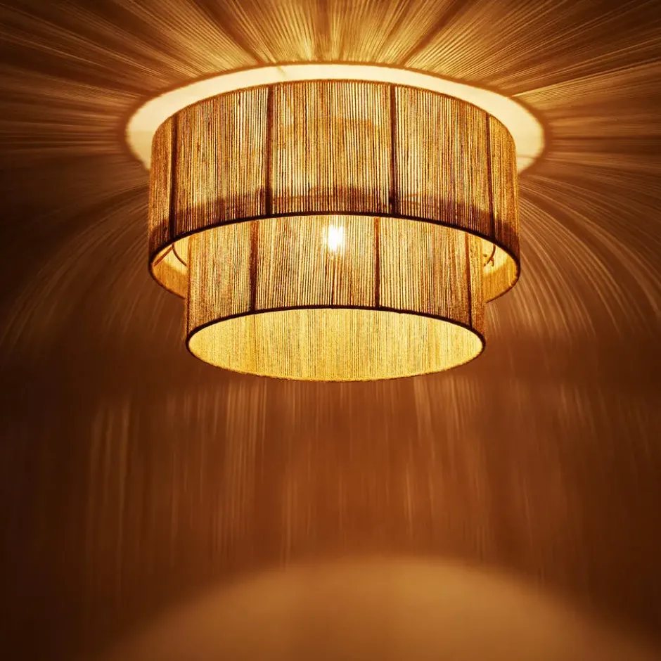 Tectake Plafondlamp Boho - Jute Hanglamp 40W voor Woonkamer/Slaapkamer