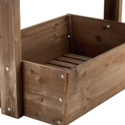 tectake Plantenbak Flora, gelakt hout, met plantenfolie, Bruin