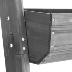 tectake Plantenbak Flora, gelakt hout, met plantenfolie, Grijs