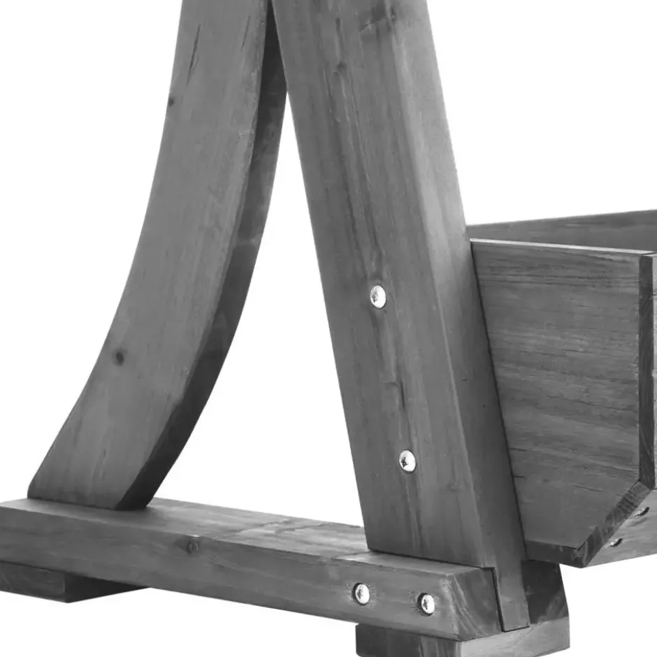 tectake Plantenbak Flora, gelakt hout, met plantenfolie, Grijs