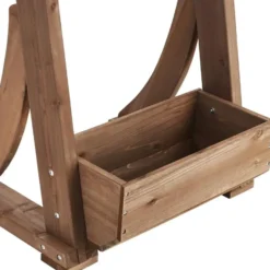 tectake Plantenbak Flora, gelakt hout, met plantenfolie, Bruin