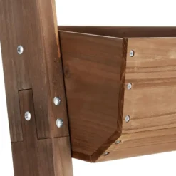 tectake Plantenbak Flora, gelakt hout, met plantenfolie, Bruin