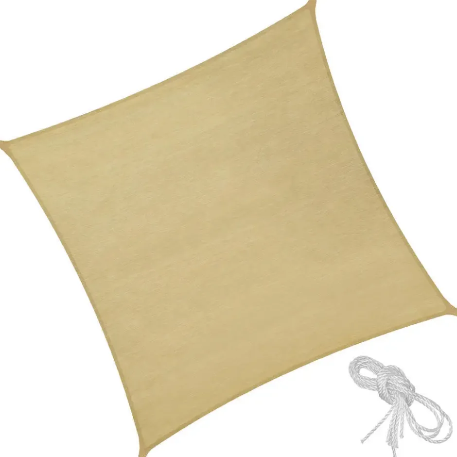 tectake Polyethyleen zonnezeil vierkant beige, Beige