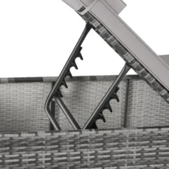 tectake Rieten Ligstoel - Polyrotan - Comfort Verstelbare Rugleuning - Grijs