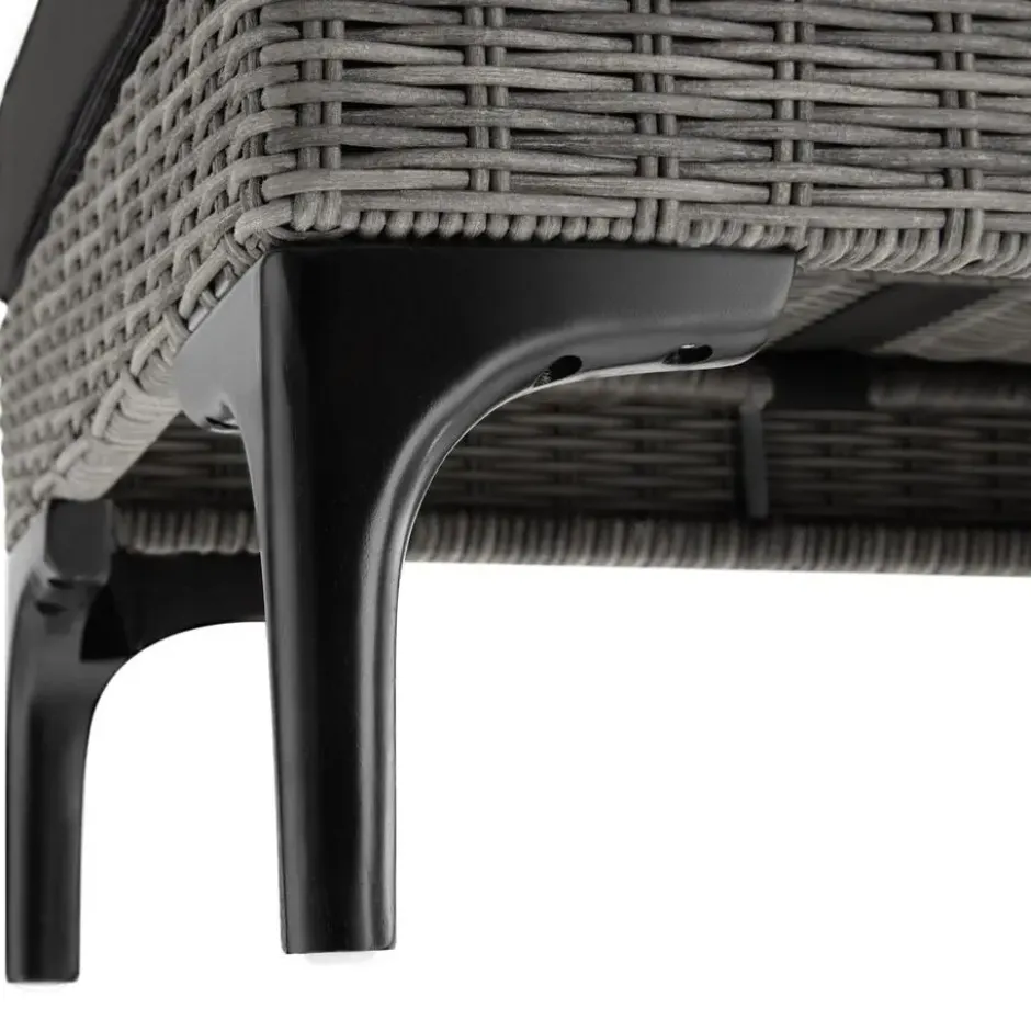 tectake Rotanlounge met aluminium frame Bellaria, Grijs