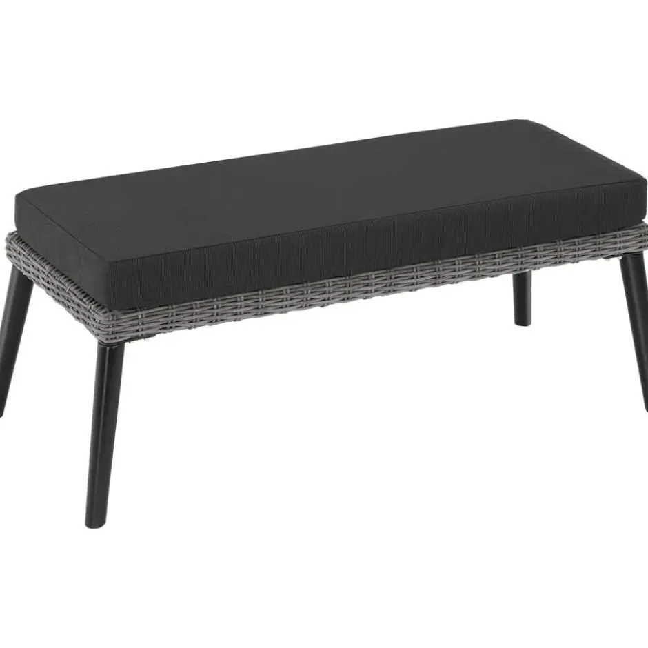 tectake Rotanlounge met aluminium frame Pula, Grijs