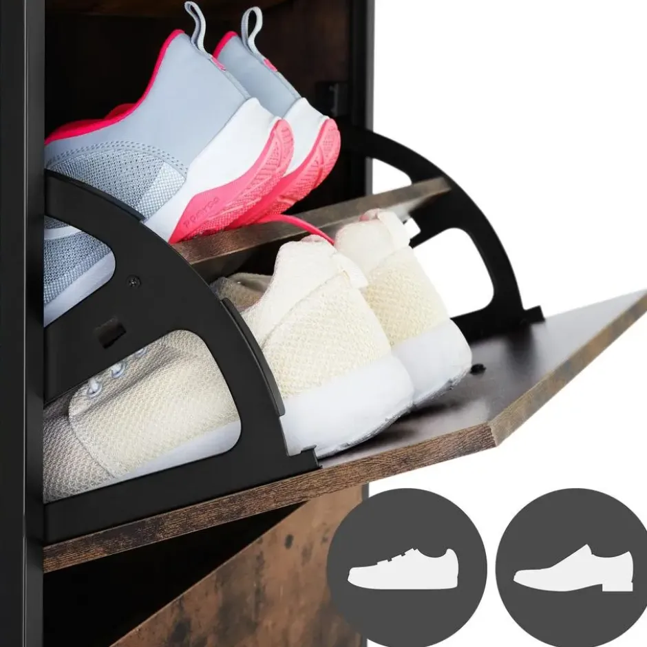 tectake Schoenenkast, Industrieel Hout Donker, Rustiek