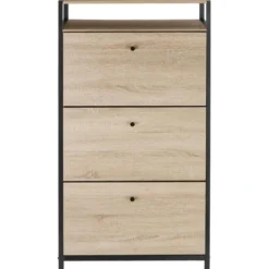 tectake Schoenenkast, Industrieel Licht Hout, Eiken Sonoma