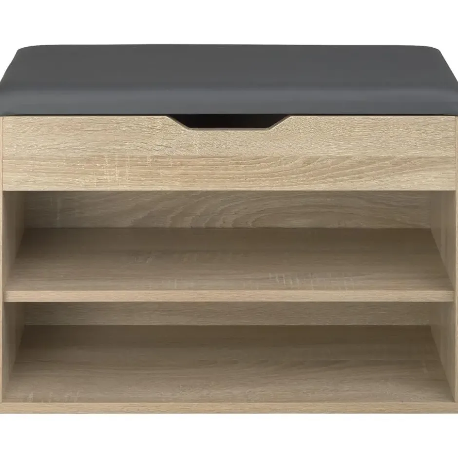 tectake Schoenenkast Jasmina met zitkussen 60x30x43,5cm