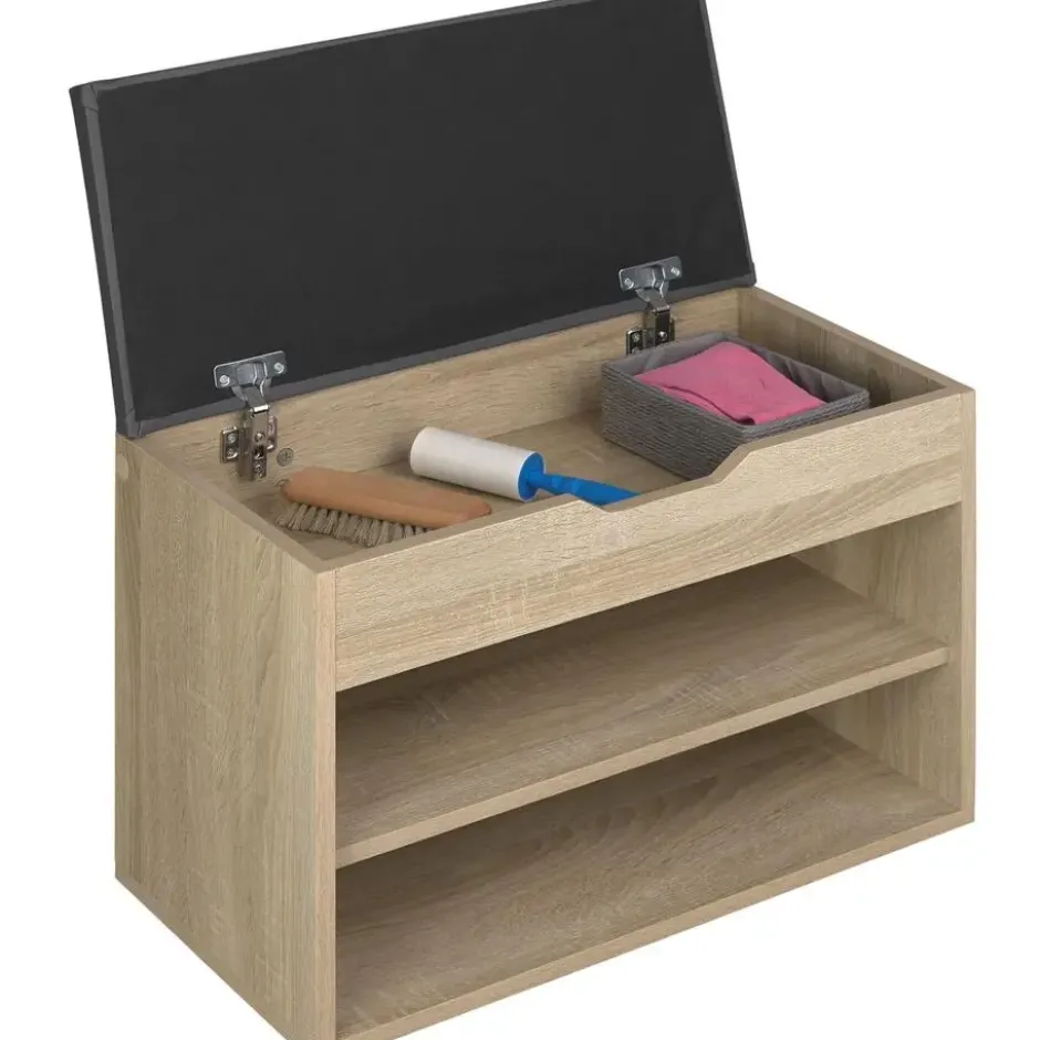 tectake Schoenenkast Jasmina met zitkussen 60x30x43,5cm
