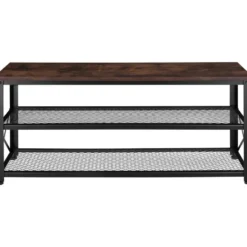 tectake Schoenenrek Blackpool 101x30,5x45,5cm, Industrieel Hout Donker, Rustiek