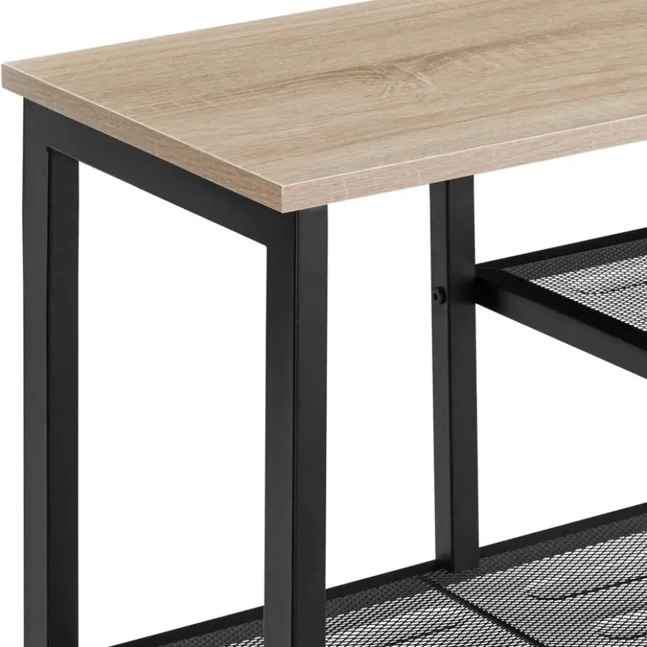 tectake Schoenenrek Taunton 80x30x45,5cm, Industrieel Licht Hout, Eiken Sonoma