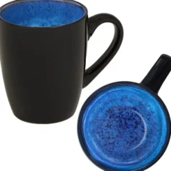 tectake Serviesset Mare van aardewerk, voor 6 personen, Blauw