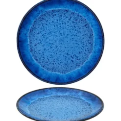 tectake Serviesset Mare van aardewerk, voor 6 personen, Blauw