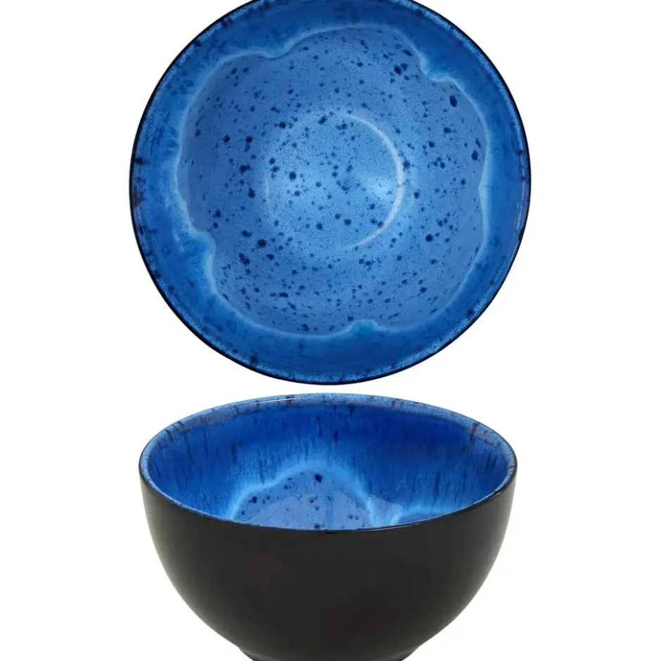 tectake Serviesset Mare van aardewerk, voor 6 personen, Blauw