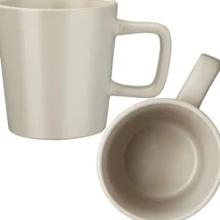 tectake Serviesset Una, van aardewerk, voor 6 personen, Taupe