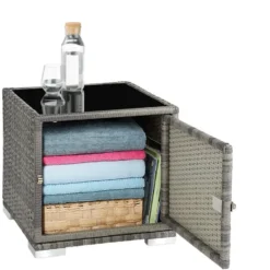 tectake Set 2 Aluminium Rotan Ligstoelen - Verstelbare Rugleuning - Grijs