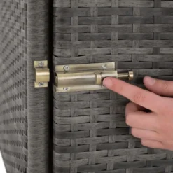 tectake Set 2 Aluminium Rotan Ligstoelen - Verstelbare Rugleuning - Grijs