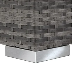 tectake Set 2 Aluminium Rotan Ligstoelen - Verstelbare Rugleuning - Grijs
