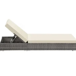 tectake Set 2 Aluminium Rotan Ligstoelen - Verstelbare Rugleuning - Grijs