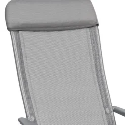 tectake Set 4 Inklapbare Tuinstoelen Aluminium Grijs 5-Stand Rugleuning