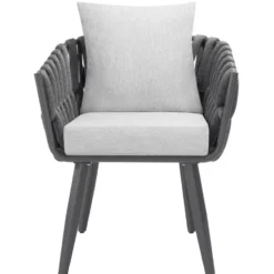 tectake - Set van 2 stoelen Lugano in rope-design met aluminium frame